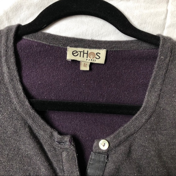 Ethos Distressed Knitted Top with Pearl Buttons - Picture 3 of 7